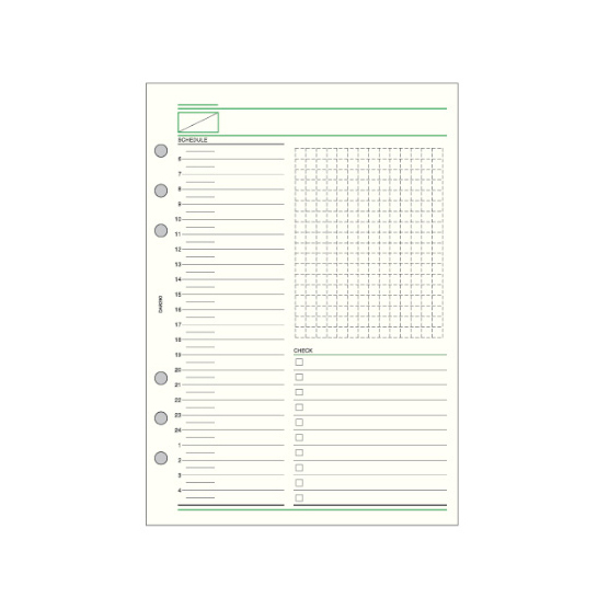システム手帳リフィル/ダ・ヴィンチ / A5 日付なしフリーデイリースケジュール24(20枚)
