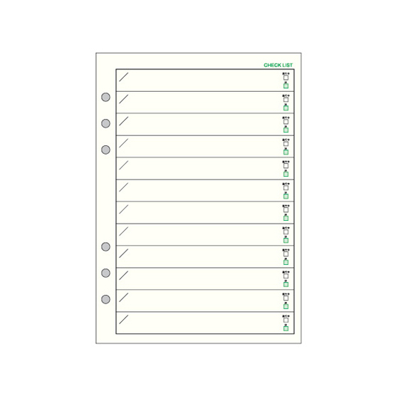 システム手帳リフィル/ダ・ヴィンチ / A5 チェックリスト(20枚)
