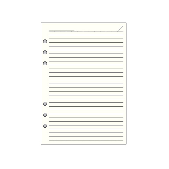 システム手帳リフィル/ダ・ヴィンチ / A5 徳用ノート 6.5mm罫 ホワイト(100枚)