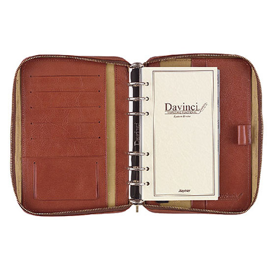 システム手帳/ダ・ヴィンチ / スーパーロイスレザー バイブルラウンドファスナー 24mm ブラック