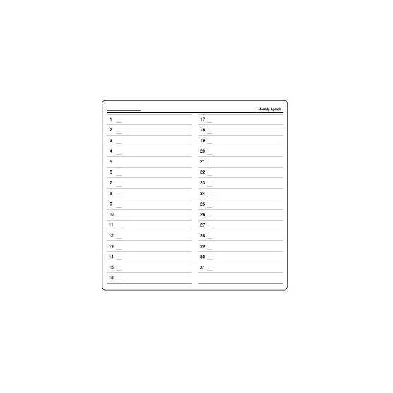 差込手帳リフィル / グロワール スタンダード フリー月間リスト式 36ページ