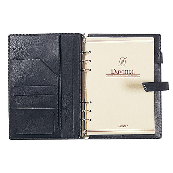 システム手帳/ダ・ヴィンチ / オイルレザー A5スリム 15mm ブラック