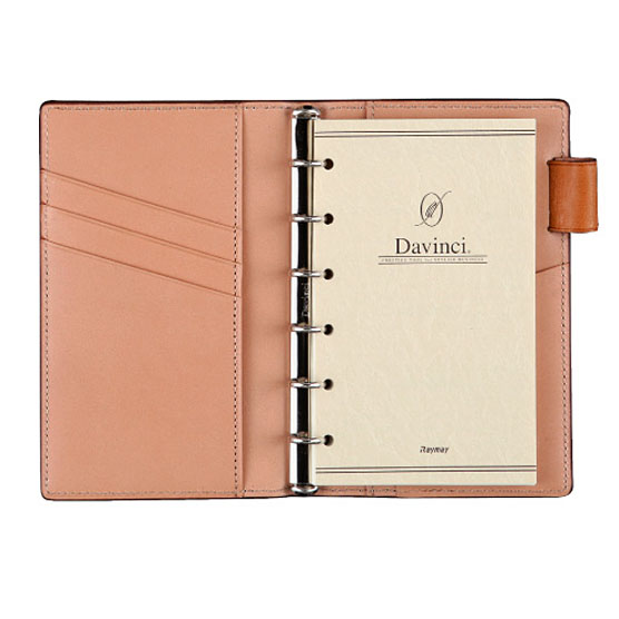 システム手帳/ダ・ヴィンチ / アースレザー ポケットスリム 11mm ブラック